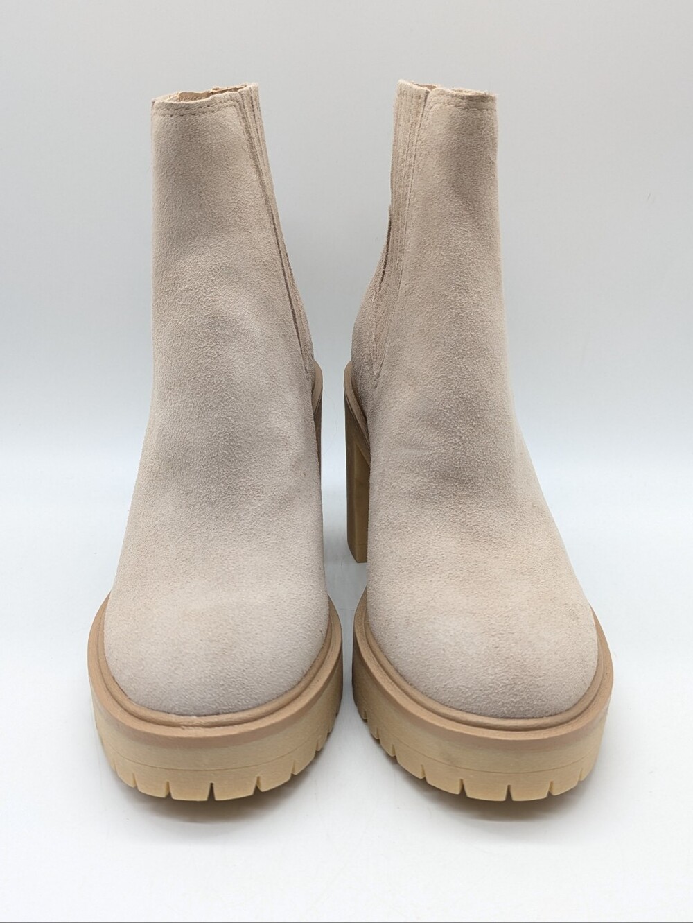 Dolce Vita Caster H2O Cream Suede Heeled Ankle Booties 7 - Picture 2 of 12